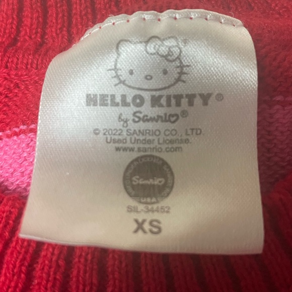 Hello Kitty Red and Pink Knit Sweater XS - Picture 2 of 10